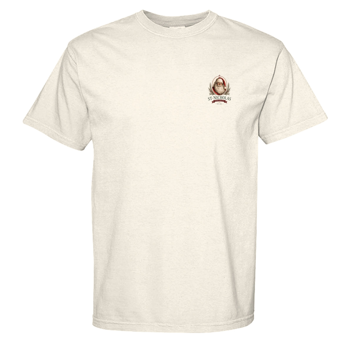 St Nicholas vintage graphic tee in ivory — front view