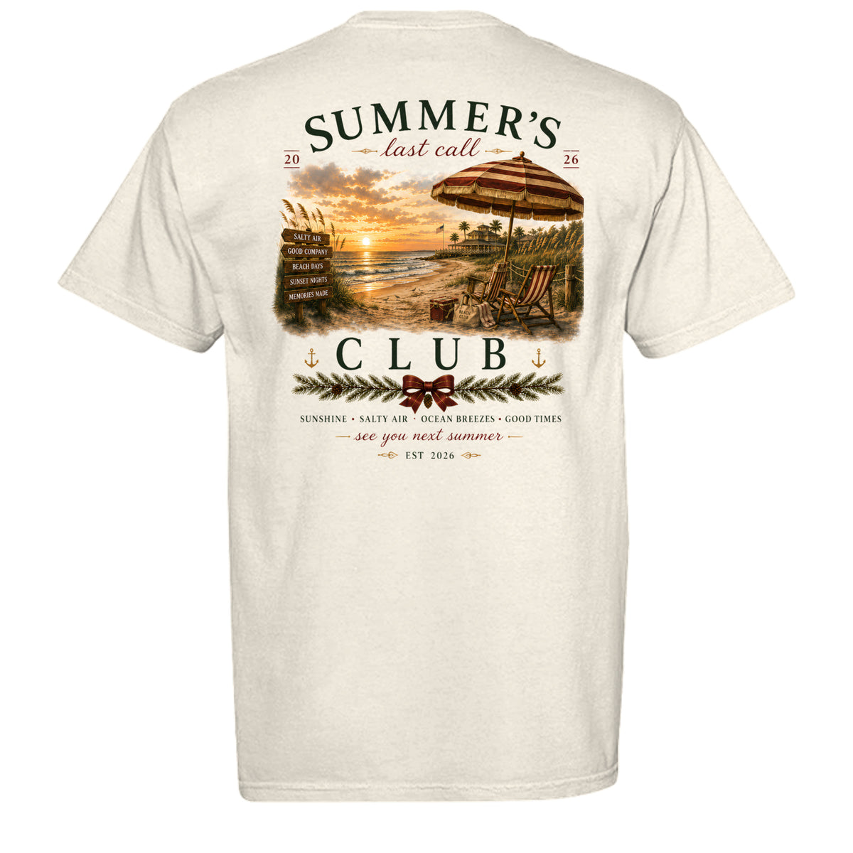 Summers Last Call vintage graphic tee in ivory — back view