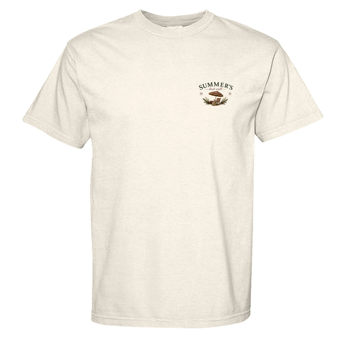 Summers Last Call vintage graphic tee in ivory — front view