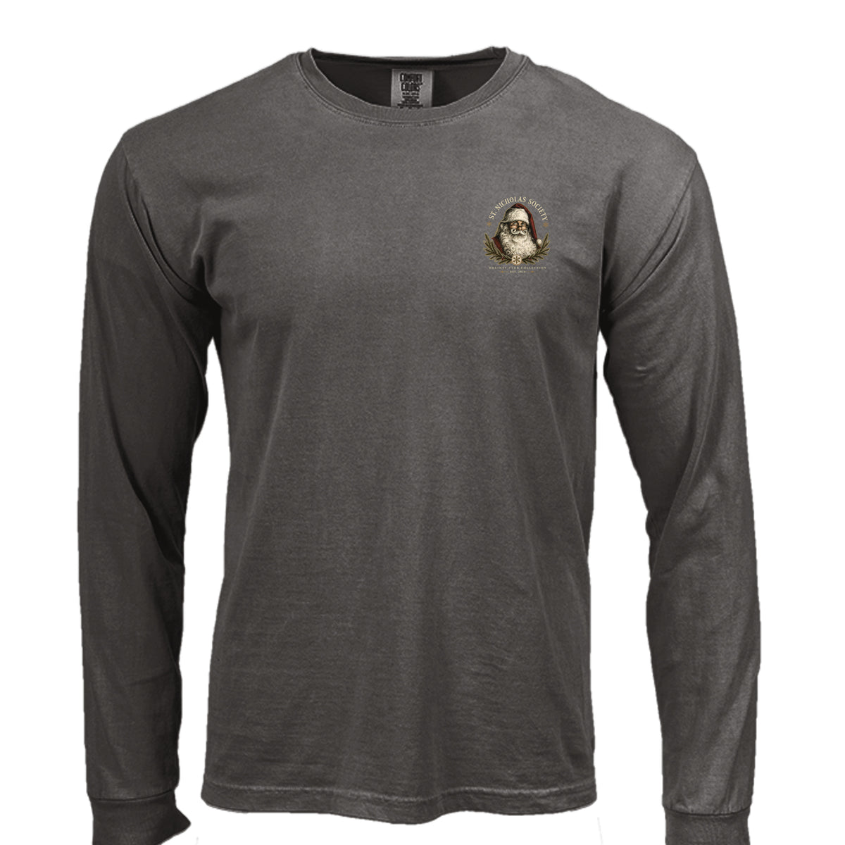 St Nicholas long sleeve tee in pepper — front view